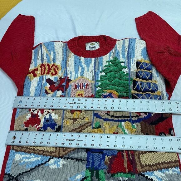 Tiara International VTG Toy Store Red Christmas Sweater Size Large - Picture 4 of 9